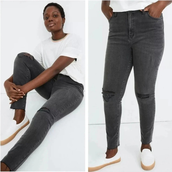New Madewell Black Curvy High-Rise Skinny 27 - Picture 1 of 9